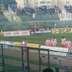 Barletta-Paganese 2-0, l'esultanza di Innocenti