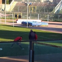 Barletta Calcio, allenamento del 9 gennaio. Romeo e Allegretti a parte