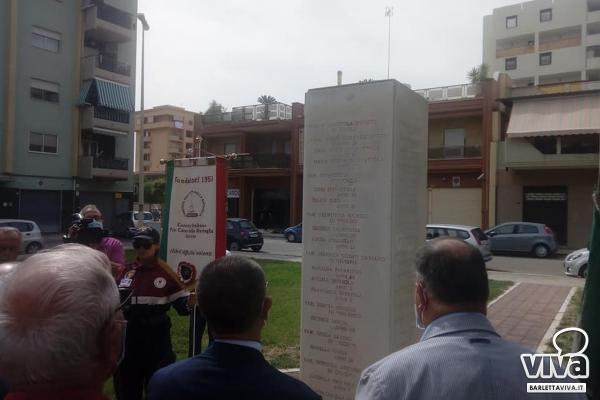 Ricordo delle 58 vittime a Barletta