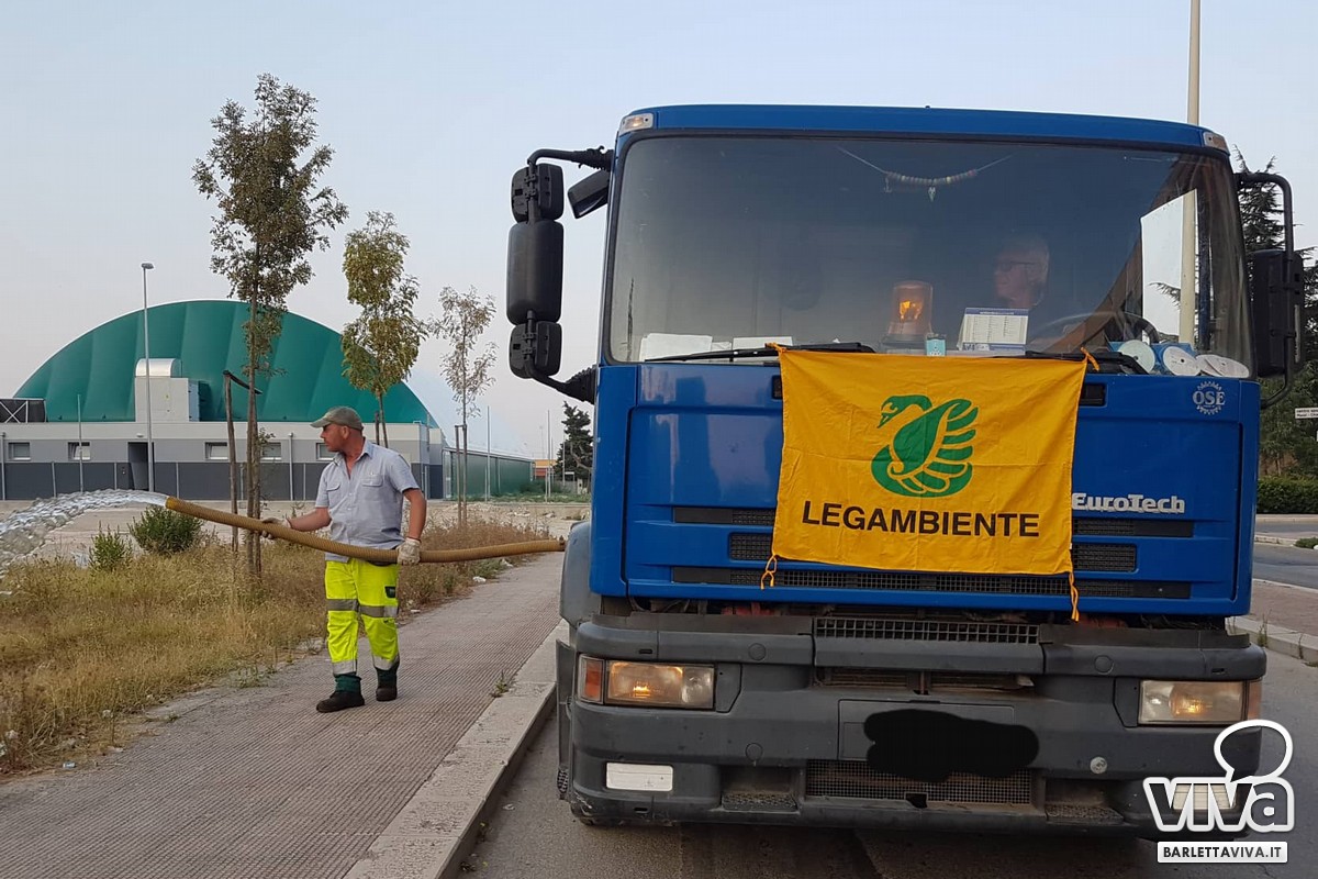 Alberi senz'acqua nella periferia di Barletta, in azione i volontari di Legambiente