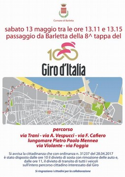 Giro d'Italia, il percorso a Barletta