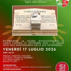 In ricordo di Carlo Cafiero: l’evento a Barletta presso il circolo di Sinistra Italiana