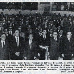 L'allora Presidente del Consiglio, Giulio Andreotti in visita al Teatro "Curci"