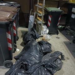 Rifiuti abbandonati nell'isola ecologica di Largo delle Palme