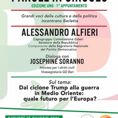 “Parole in circolo”: parte domani la rassegna di incontri a Barletta