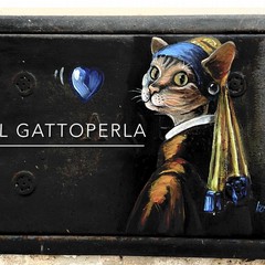 La gattina con l'orecchino di perla: nuovo murale del maestro Borgiac