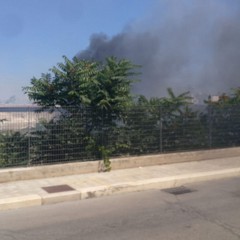 Sterpaglie in fiamme nei terreni tra Barletta e Trani