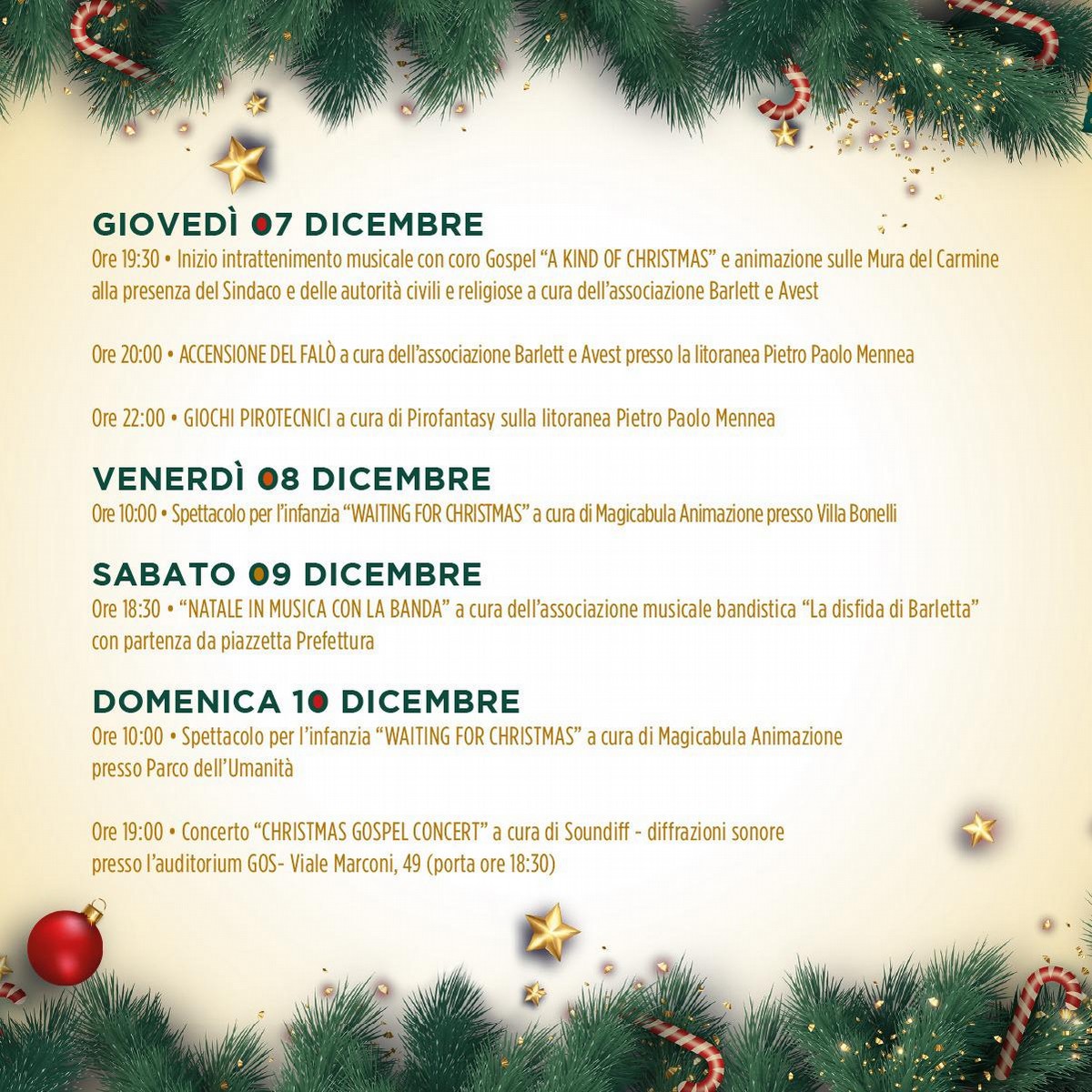 "Natale a Barletta", il programma completo 2023