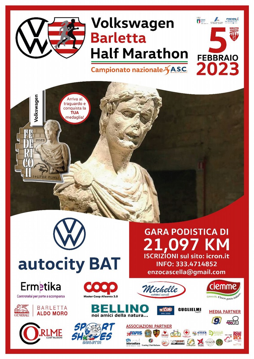 Locandina Volkswagen Barletta Half Marathon 2023