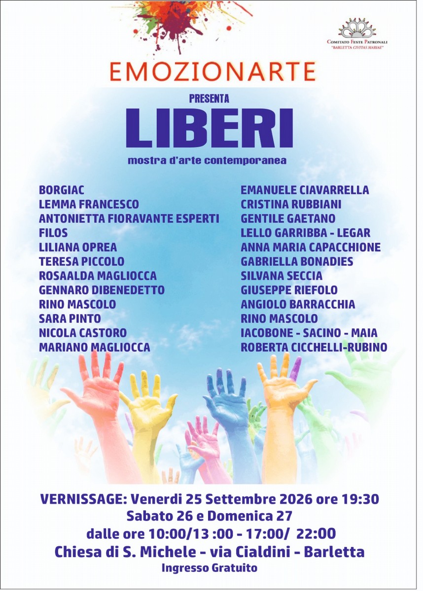 Oltre 20 artisti in esposizione alla Chiesa di San Michele per “Liberi”