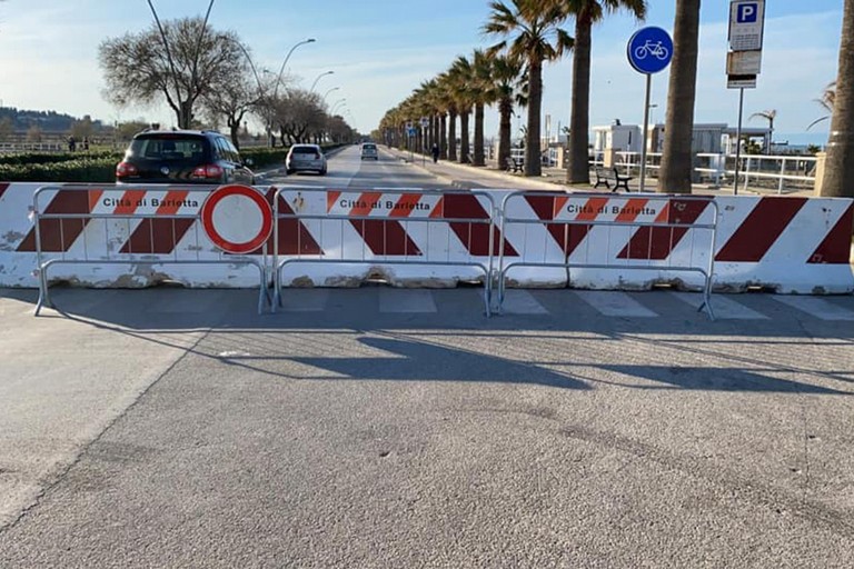 Chiusa al traffico la litoranea Mennea di Barletta