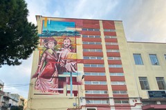 Il "Garrone" di Barletta si colora con un murale dedicato ai coniugi De Nittis