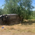 Sinistro sulla Sp3 verso Canne della Battaglia, auto ribaltata