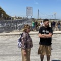 Protesta dei pescatori al porto di Barletta