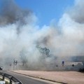 Ingresso SS16 bis Barletta Centro, fuoco, fiamme e pericolo