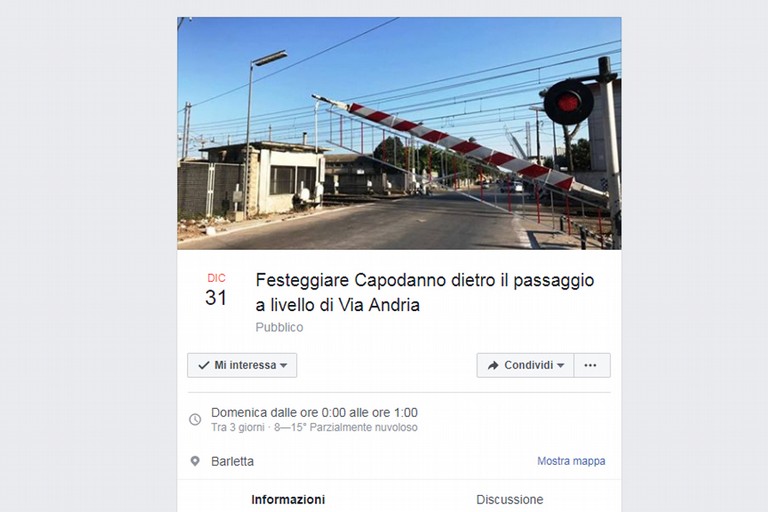 Capodanno al passaggio a livello di via Andria