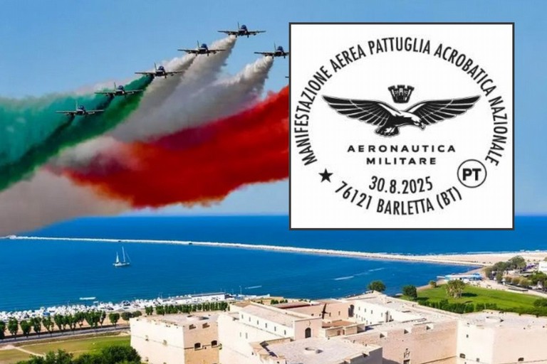 Uno speciale annullo filatelico per le Frecce Tricolori a Barletta