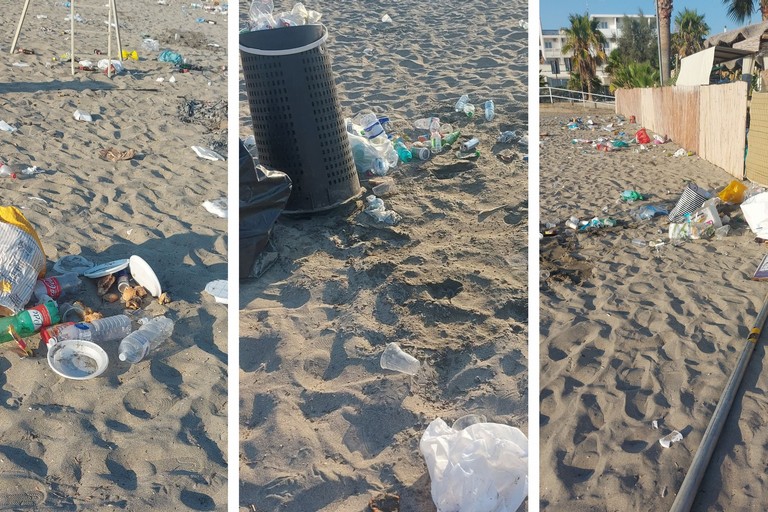 Rifiuti spiaggia nella notte di San Lorenzo