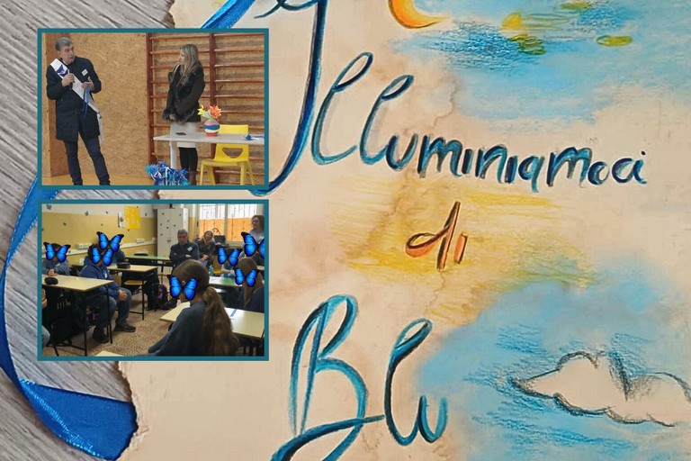 Barletta si illumina di blu per la Sindrome di Angelman grazie ai ragazzi della "Giovanni Paolo II"