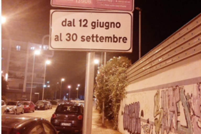 Cartello sosta a pagamento non ancora modificato