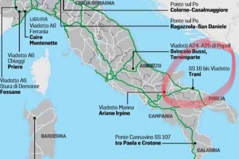 Ponti a rischio anche nella Bat, il Codacons diffida il prefetto di Barletta