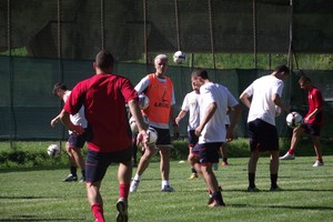 Barletta Calcio in allenamento a Cascia