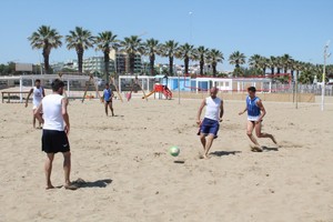 Barletta Beach Soccer, squadra al lavoro sulla sabbia del Lido “I Ribelli”. <span>Foto Luca Guerra</span>