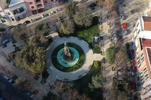 Barletta dall'alto con le immagini del nucleo droni APR della Polizia locale