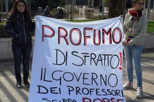 Protesta universitaria a Bari