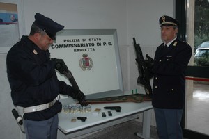 Ritrovamento armi Polizia Barletta