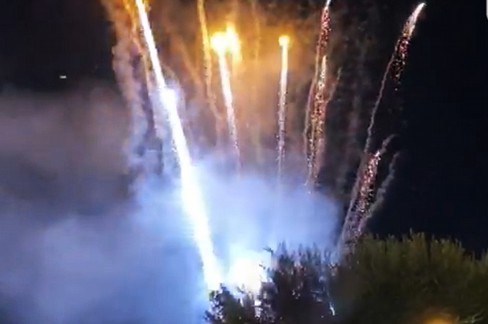 Fuochi d'artificio nel centro storico