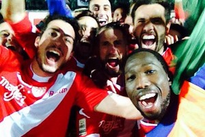 Barletta Calcio, selfie di gioia dopo il 2-1 sulla Paganese