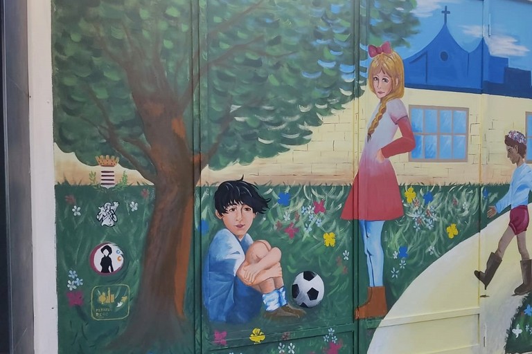 Murale dedicato al Villaggio del Fanciullo