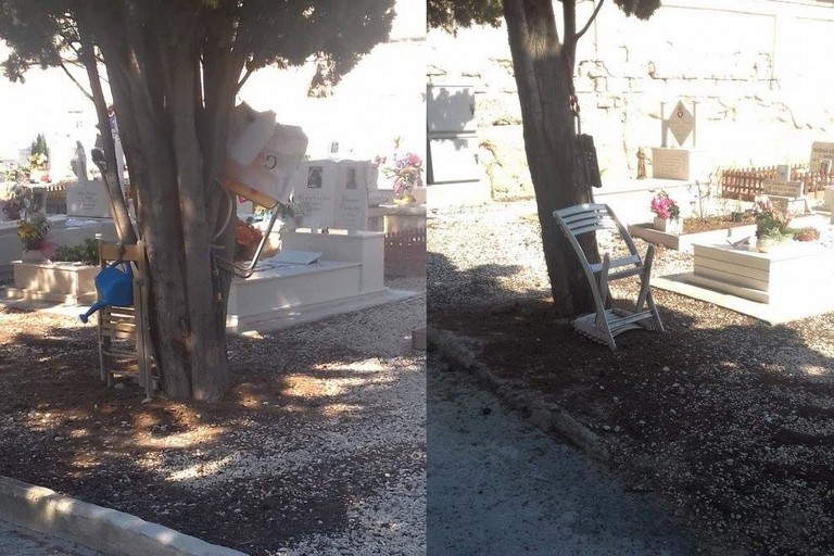 Oggetti abusivi nel cimitero di Barletta, scatta la rimozione