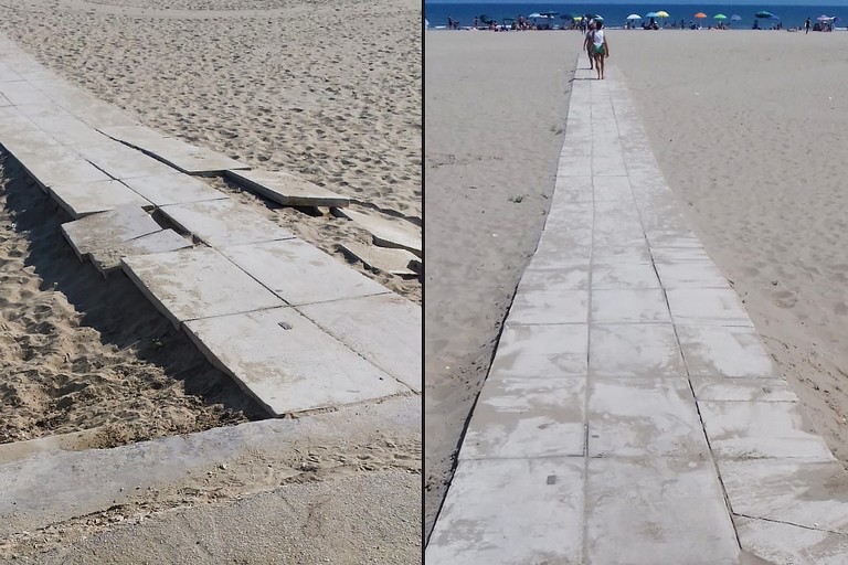 Ripristinata la rampa di accesso alla spiaggia libera di Ponente