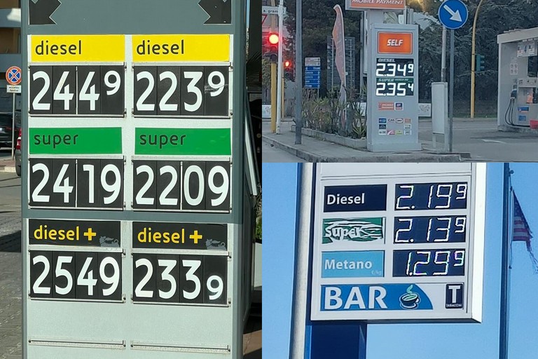 Prezzi carburante oltre euro