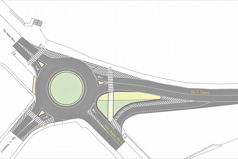 Rotatoria in viale Regina Elena, via Cafiero e via Vespucci