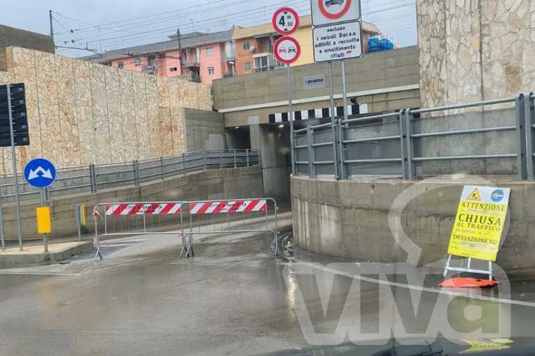 Maltempo a Barletta, chiuso il sottovia di via Andria