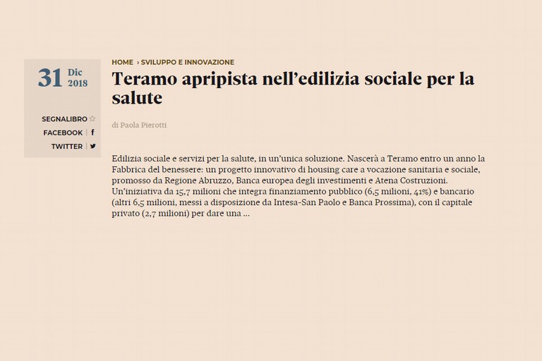 Edilizia sociale a Teramo: stralcio del Sole 24 Ore